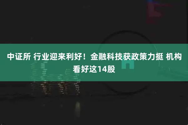 中证所 行业迎来利好！金融科技获政策力挺 机构看好这14股